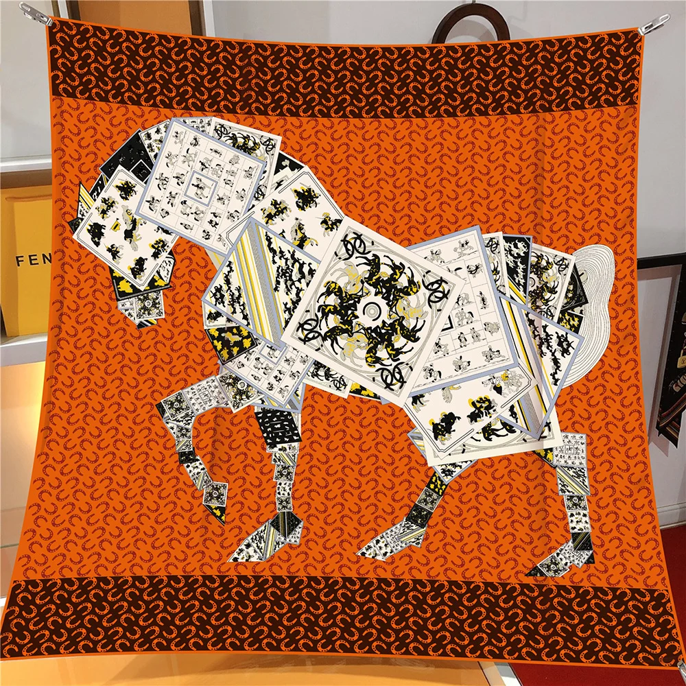 french horse card 90cm autumn travel scarf versatile shawl french horse card 90cm autumn travel scarf versatile shawl